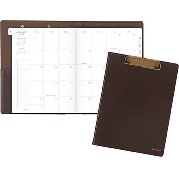 AT-A-GLANCE Signature Collection Monthly Clipfolio, 8 1/2&quot; x 11&quot;, Distressed Brown, 2022