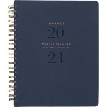 AT-A-GLANCE Signature Collection Firenze Navy Weekly/Monthly Planner, 8 3/8 in x 11 in, 2024