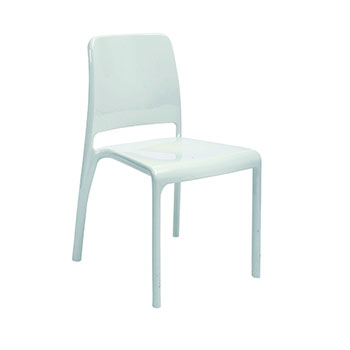 Alba Poster Stacking Chair, White, 4/ST