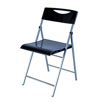 Alba™ AlbaSmile Folding Chair, Black, 2/ST