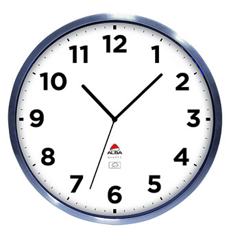 Alba™ Wall Clock, Analog, Silver