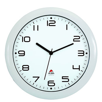 Alba™ Wall Clock, Analog, White