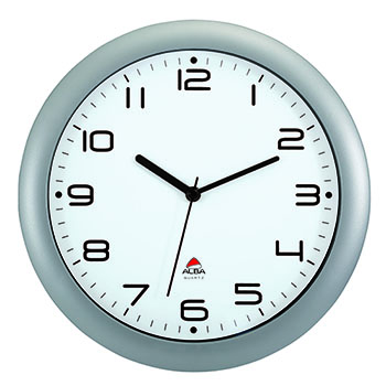 Alba™ Silent Wall Clock, 12&quot;, Gray