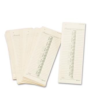 Adams Time Card, Weekly, One-Sided, 3-1/2 x 9, 200/Pack