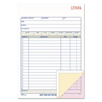 Adams TOPS Sales/Order Book, 7 15/16 x 5 9/16, 3-Part Carbonless, 50 Sets/Book