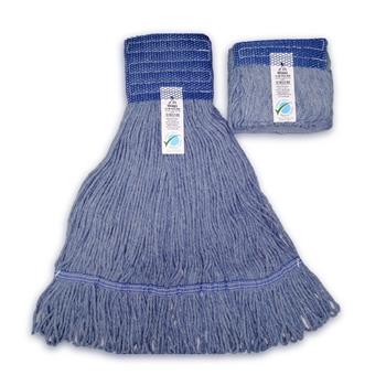 ABCO Looped End Mop, Wide Band, Blended with Blue Mesh Mop Tape, Large, 12/Carton