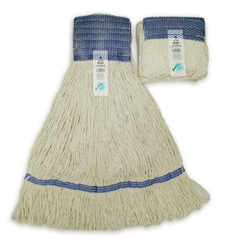 ABCO Prima Natural Blended Loopend Mop with Green Mesh Mop Tape, 12/Carton