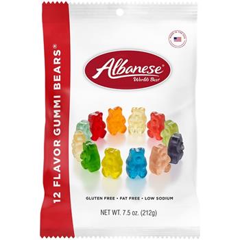 Albanese Gummi Bears, 12 Flavors, 7.5 oz, 12 Bags/Case