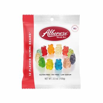 Albanese Gummi Bears, 12 Flavors, 3.5 oz, 12 Bags/Case