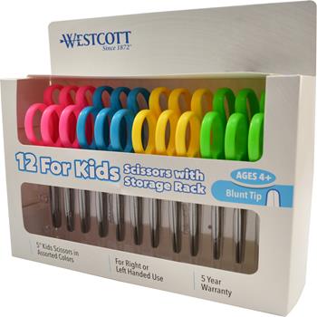 Westcott&#174; Soft Handle Kids Scissors, 5&quot; Blunt, 12/Pack
