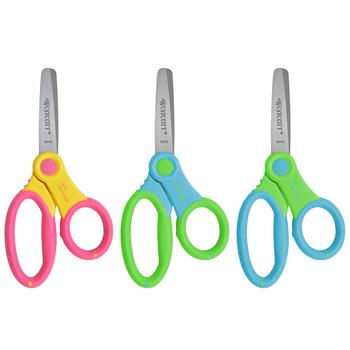 Westcott Soft Handle Kids Scissors, Antimicrobial Protection, 5 in, Blunt, Assorted Colors
