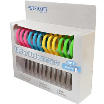 Westcott Soft Handle Kids Scissors, 5 in. Blunt, 12/Pack
