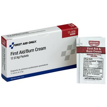 First Aid Only Burn Cream Packets, 10/Box