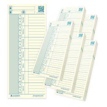 Acroprint Time Cards For for ES700/ES900 Clocks, 1-Sided, Manila, 100/EA