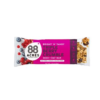 88 Acres Triple Berry Crumble Seed Oat Bar, 1.6 oz, 9 Bars/Box, 6 Boxes/Case