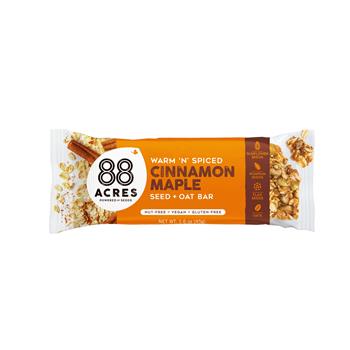 88 Acres Cinnamon Maple Seed Oat Bar, 1.6 oz, 9 Bars/Box