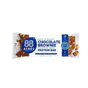 88 Acres Chocolate Brownie High Protein Bar, 1.9 oz, 9 Bars/Box, 6 Boxes/Case