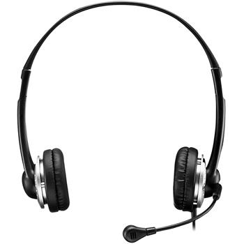 Gyration Stereo Headset, Adjustable Microphone, USB, Noise Cancelling, Wired, Black