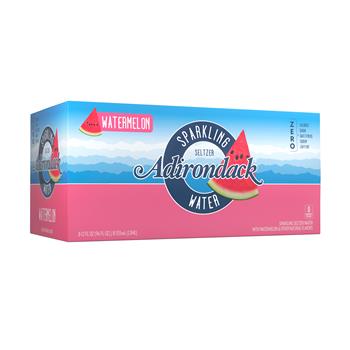 Adirondack Seltzer Water, Watermelon Flavor, 12 oz, 8/Pack
