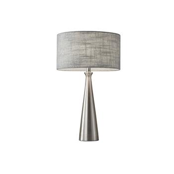 Adesso Home Linda Table Lamp, 21.5&quot;H, Brushed Steel/Grey Shade