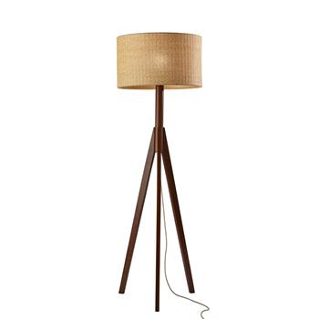 Adesso Home Eden Floor Lamp, 59 in, Walnut/Natural Fabric Shade