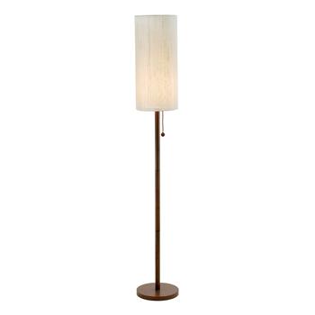 Adesso Home Hampton Floor Lamp, 65&quot;H, Walnut/Beige Shade