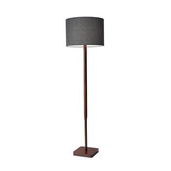 Adesso Home Ellis Floor Lamp, 58.5&quot;H, Walnut/Dark Grey Shade
