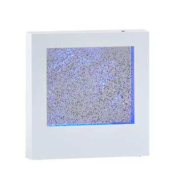 Adesso Glitter Light Box, 9 in H, White