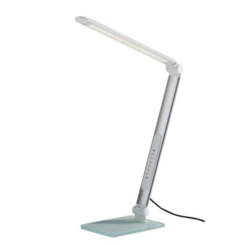 Adesso Home Simplee Douglas Adjustable LED Desk Lamp, 16.75&quot;-24&#39;H, Matte Silver/Frosted Shade