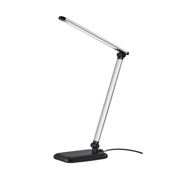 Adesso Home Simplee Lennox LED Desk Lamp, 16.25&quot;H, Matte Silver/Glossy Black