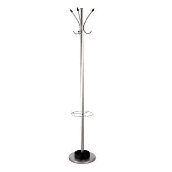 Adesso Home Coat Rack and Umbrella Stand, 69&quot;H, Brushed Steel