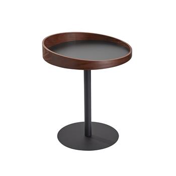 Adesso Home Crater End Table, 21.5&quot;H, Black/Walnut Oak