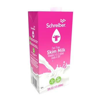 Schreiber Skim Milk, Resealable Carton, 32 oz
