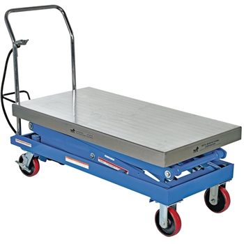 Vestil Air Hydraulic Cart, Steel, 1500 lb. Capacity, 24&quot; x 47 1/4&quot;
