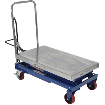 Vestil Air Hydraulic Cart, Steel, 800 lb. Capacity, 20&quot; x 35 1/2&quot;