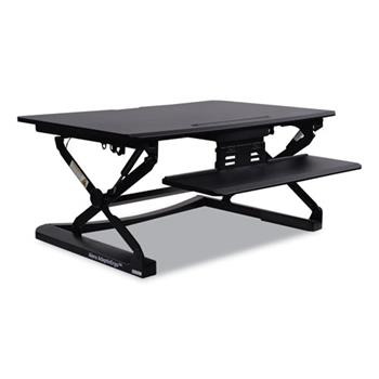 Alera AdaptivErgo Two-Tier Sit-Stand Lifting Workstation, 35.12&quot; x 31.1&quot; x 5.91&quot; to 19.69&quot;, Black