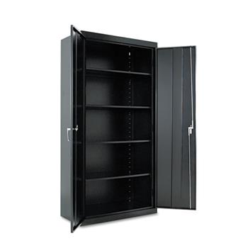 Alera 72&quot; High Heavy-Duty Welded Storage Cabinet, Four Adjustable Shelves, 36w x 18d, Black