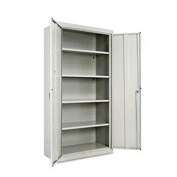 Alera 72&quot; High Heavy-Duty Welded Storage Cabinet, Four Adjustable Shelves, 36w x 18d, Light Gray