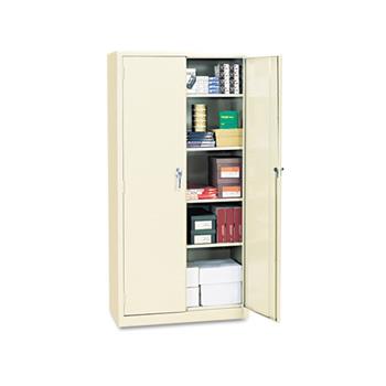Alera 72&quot; High Heavy-Duty Welded Storage Cabinet, Four Adjustable Shelves, 36w x 18d, Putty