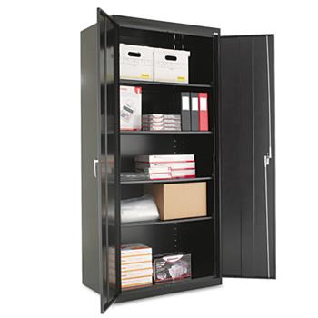 Alera 78&quot; High Heavy-Duty Welded Storage Cabinet, Four Adjustable Shelves, 36w x 24d, Black