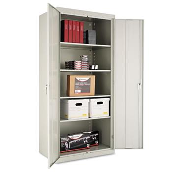 Alera 78&quot; High Heavy-Duty Welded Storage Cabinet, Four Adjustable Shelves, 36w x 24d, Light Gray