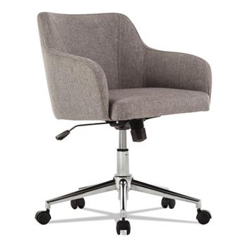 Alera Alera Captain Series Mid-Back Chair, Supports Up to 275 lb, 17.5&quot; to 20.5&quot; Seat Height, Gray Tweed Seat/Back, Chrome Base