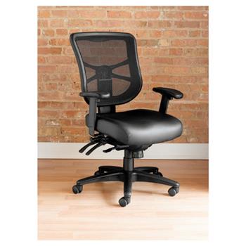 Alera Alera Elusion Series Mesh Mid-Back Multifunction Chair, Supports Up to 275 lb, 17.7&quot; to 21.4&quot; Seat Height, Black