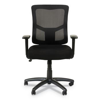 Alera Elusion II Series Mesh Mid-Back Swivel/Tilt Chair, Adjustable Arms, Supports 275lb, 17.51&quot; to 21.06&quot; Seat Height, Black