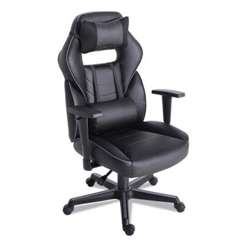 Alera Racing Style Ergonomic Gaming Chair, Supports 275 lb, 15.91&quot; to 19.8&quot; Seat Height, Black/Gray Trim Seat/Back, Black/Gray Base