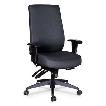 Alera Wrigley Series High Performance High-Back Multifunction Task Chair, Supports 275 lb, 18.7&quot; to 22.24&quot; Seat Height, Black