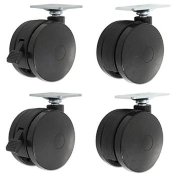 Alera Casters for Height-Adjustable Table Bases, Black, 4/Set