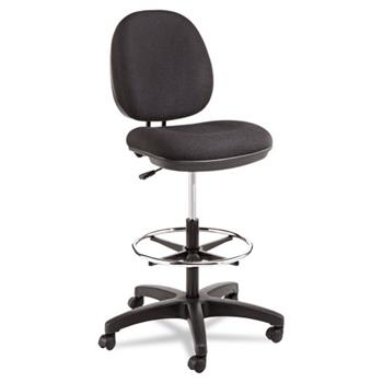 Alera Interval Series Swivel Task Stool, Supports Up to 275 lb, 23.93&quot; to 34.53&quot; Seat Height, Black Fabric