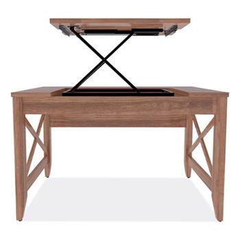 Alera Sit-to-Stand Table Desk, 47.25&quot; x 23.63&quot; x 29.5&quot; to 43.75&quot;, Modern Walnut