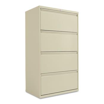 Alera Lateral File, 4 Legal/Letter-Size File Drawers, Putty, 30&quot; x 18&quot; x 52.5&quot;
